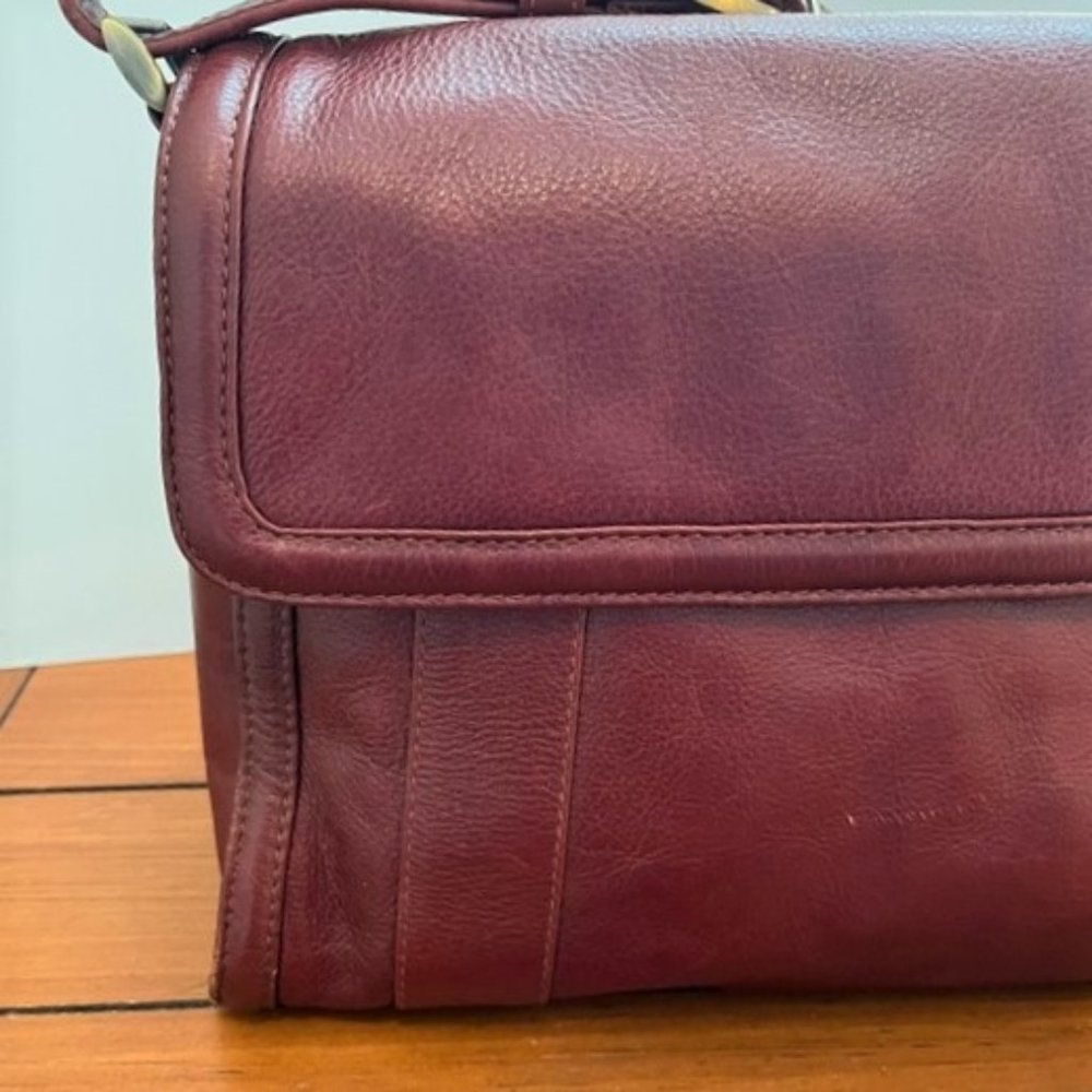 Derek Alexander Half Flap Crossbody Leather Handbag Gem